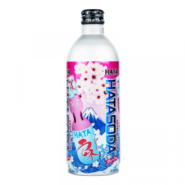 Hatakosen Ramune Soda Drink Grape 500 ml