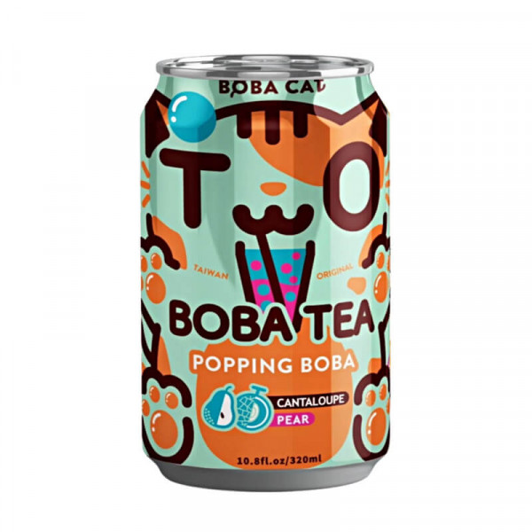 Boba Cat Melon Pear Popping Bubble Tea