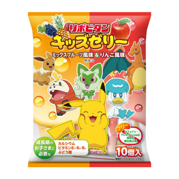 Taisho Lipovitan Kids Pokemon Pouch Jelly Mix Fruit & Apple