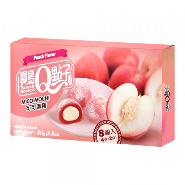 Taiwan Dessert Q Brand Mico Cacao Mochi Peach 80 g
