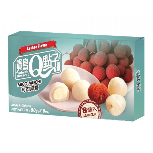 Taiwan Dessert Q Brand Mico Cacao Mochi Lychee 80 g