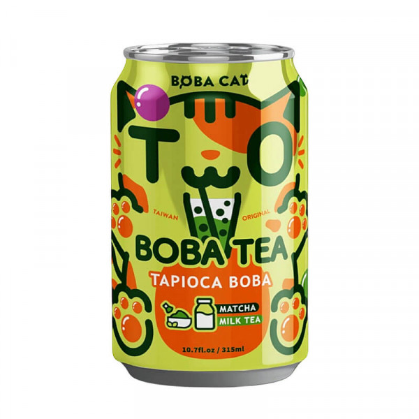 Boba Cat Matcha Milk Tapioca Bubble Tea 315 ml