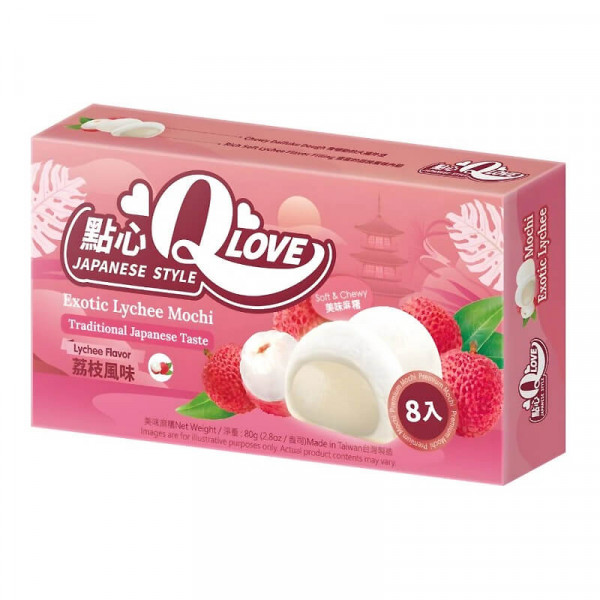 QLove Exotic Lychee Mini Mochi 80 g