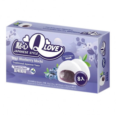 QLove Wild Blueberry Mini Mochi 80 g