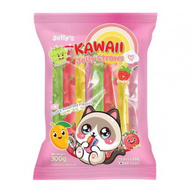 Kawaii Fruity Assorted Jelly Straws 300 g