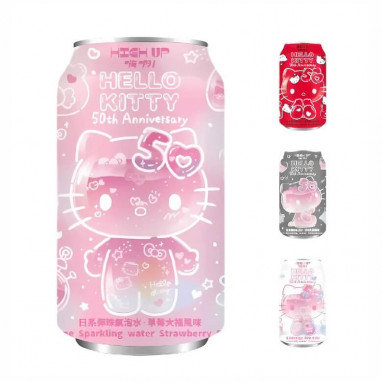 High Up Ramune Hello Kitty Strawberry Daifuku Mochi Sparkling Water 330 ml