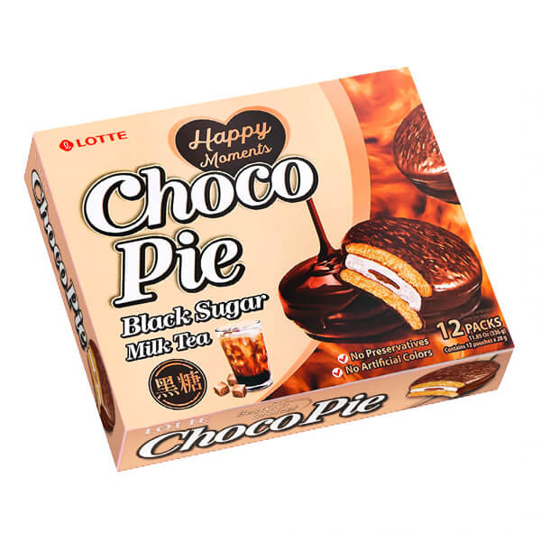 Lotte Choco Pie Black Sugar Milk Tea 12-pack