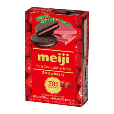Meiji Rich Strawberry Chocolate Sandwich