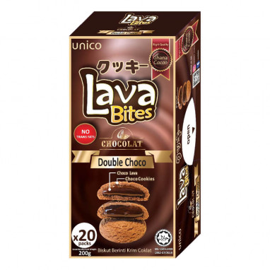 Unico Lava Bites Double Chocolate 200 g