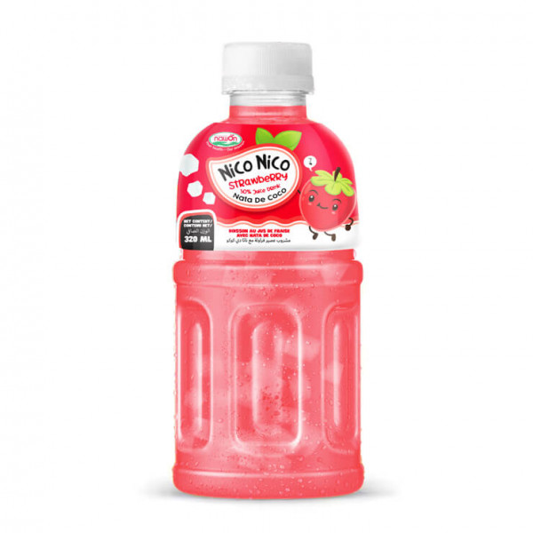 Nico Nico Nata De Coco 30% Fruit Juice: Strawberry 320 ml